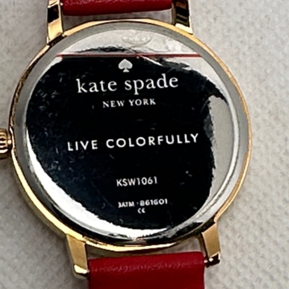 Kate Spade Red Chalkboard Metro Watch Rose Gold Red Leather 34mm - Picture 2 of 9